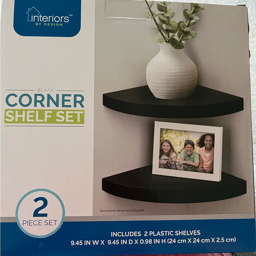 Black Corner Shelf Set
